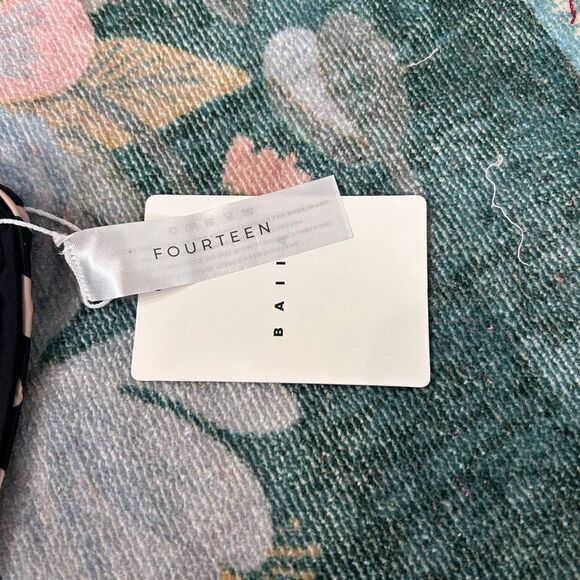 NWT Baiia Swim Bikini Top 14 Black Animal Print Reversible Wrap Tan One Shoulder - Picture 6 of 13